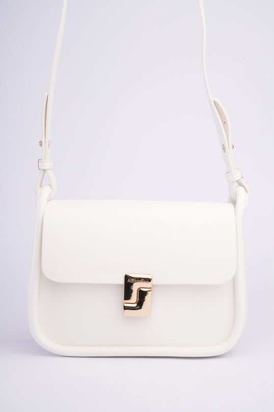 Bolso blanco mediano con correa