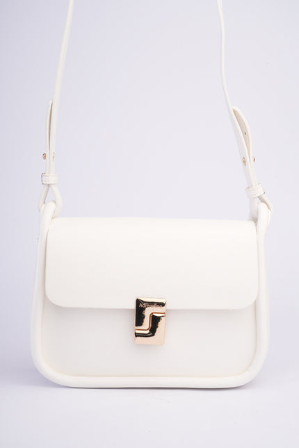Bolso blanco mediano con correa