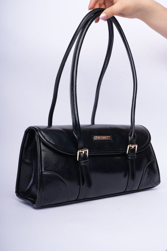 Bolso brillante negro trendy