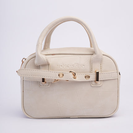 Bolso craquelado crema