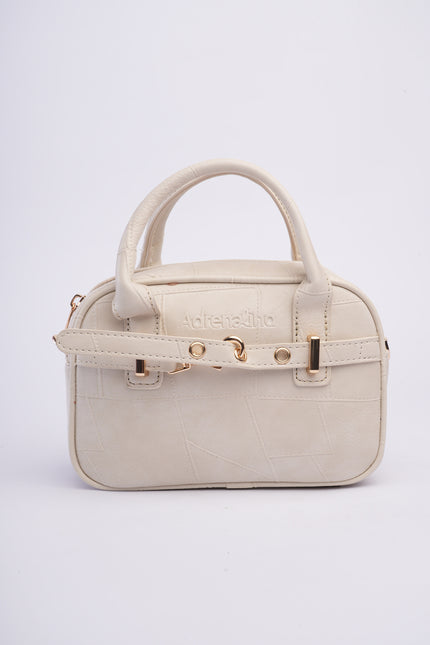 Bolso craquelado crema