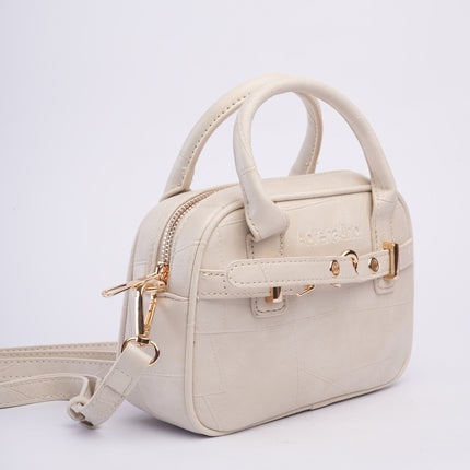Bolso craquelado crema