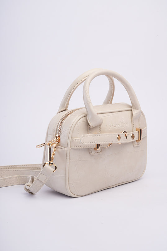 Bolso craquelado crema