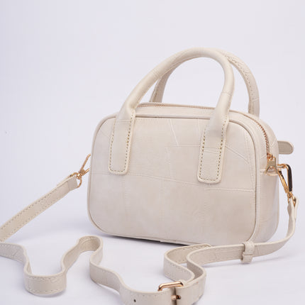 Bolso craquelado crema