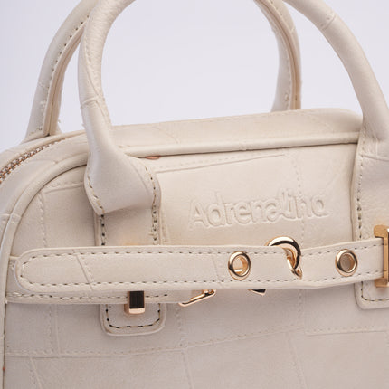 Bolso craquelado crema