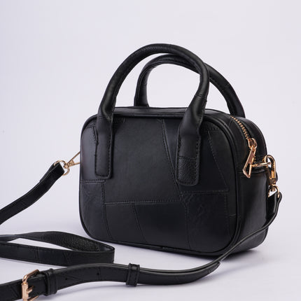 Bolso craquelado negro