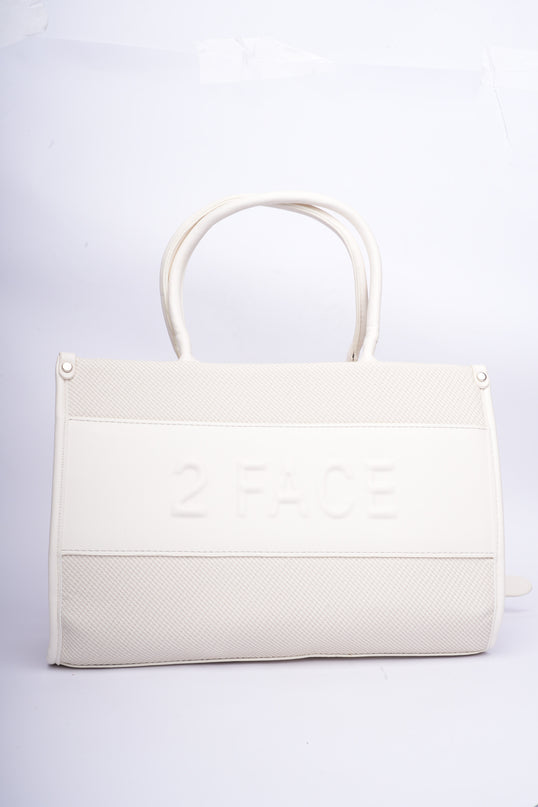 Bolso grande blanco con correas