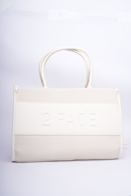 Bolso grande blanco con correas
