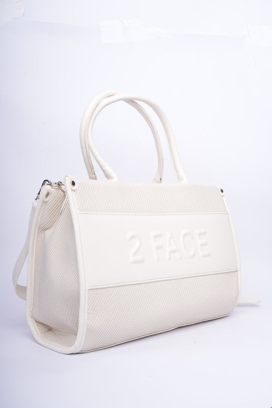 Bolso grande blanco con correas