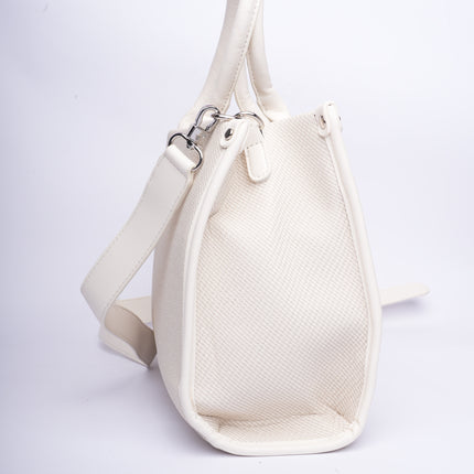 Bolso grande blanco con correas