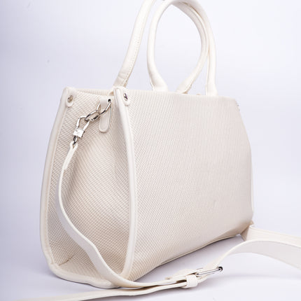 Bolso grande blanco con correas
