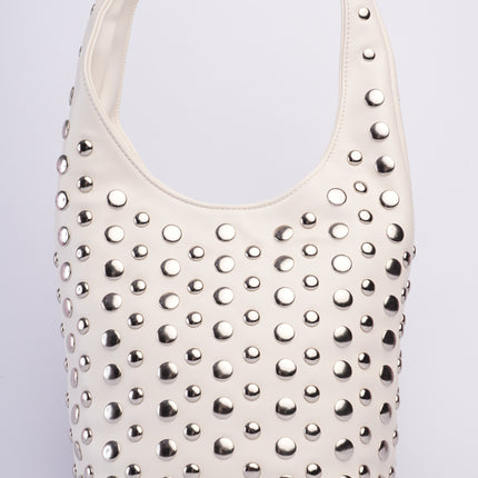 Bolso grande blanco con taches