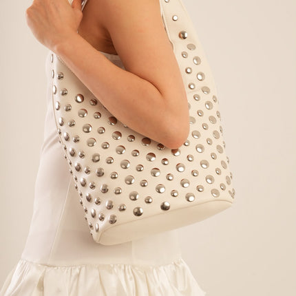 Bolso grande blanco con taches