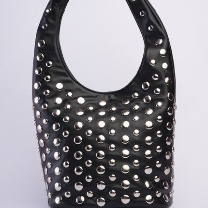 Bolso grande negro con taches