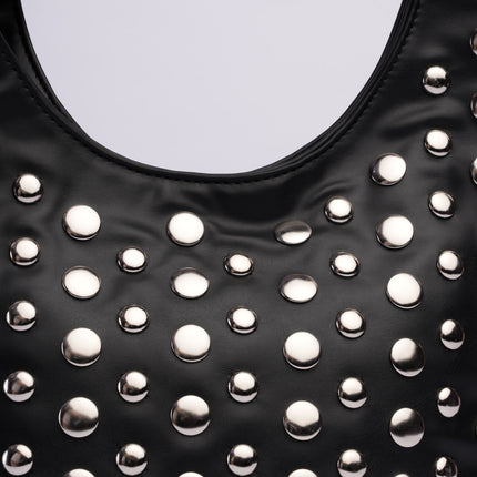 Bolso grande negro con taches