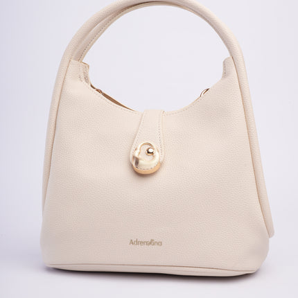Bolso mediano crema elegante