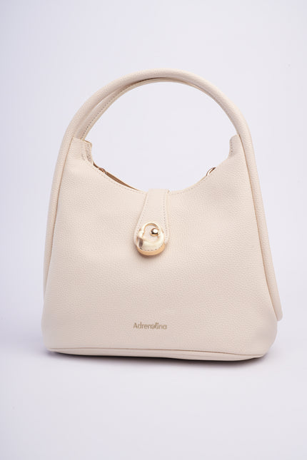 Bolso mediano crema elegante