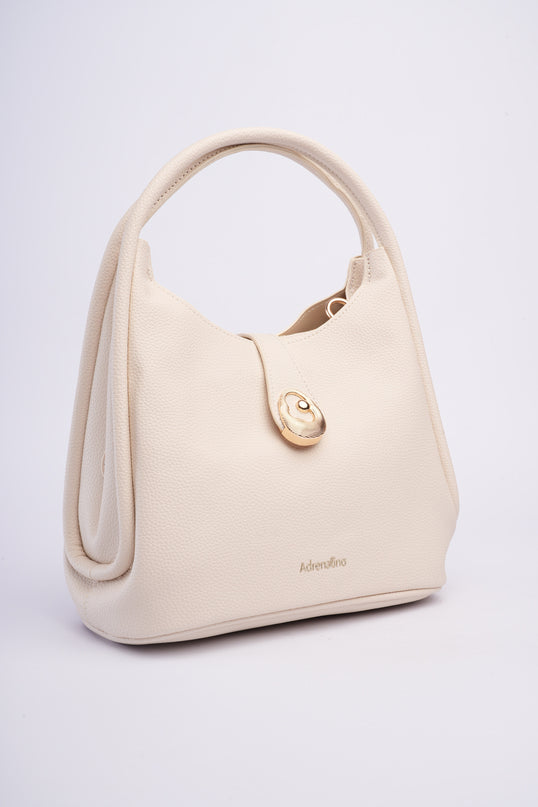 Bolso mediano crema elegante