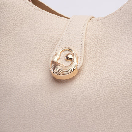 Bolso mediano crema elegante