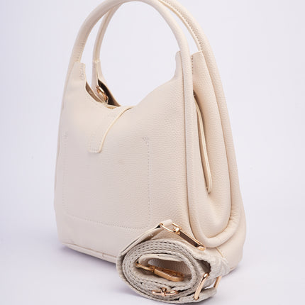 Bolso mediano crema elegante
