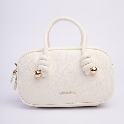 Bolso mini blanco con textura