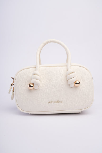 Bolso mini blanco con textura