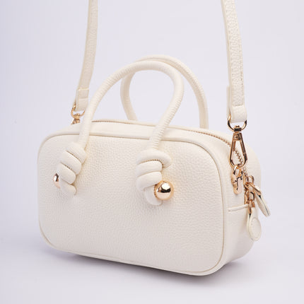 Bolso mini blanco con textura