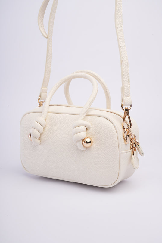 Bolso mini blanco con textura