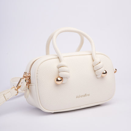 Bolso mini blanco con textura