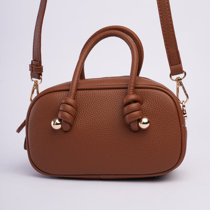 Bolso mini miel con textura