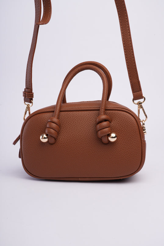 Bolso mini miel con textura