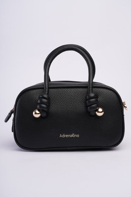Bolso mini negro con textura