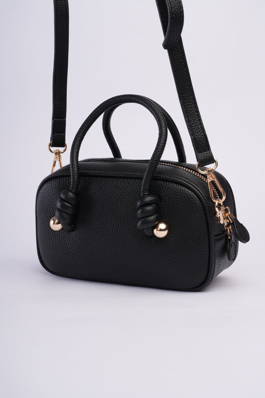 Bolso mini negro con textura