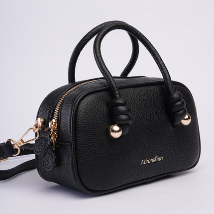 Bolso mini negro con textura