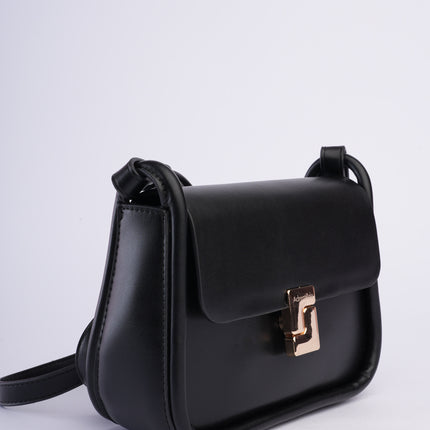 Bolso negro mediano con correa