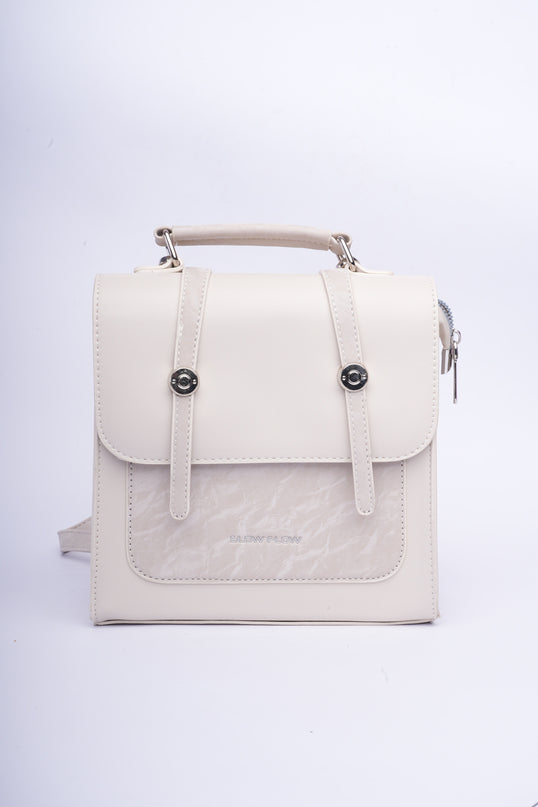 Bolso tipo morral blanco pequeño