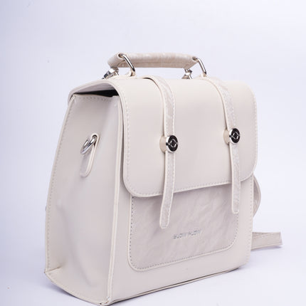 Bolso tipo morral blanco pequeño