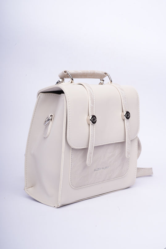 Bolso tipo morral blanco pequeño