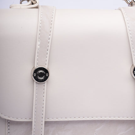Bolso tipo morral blanco pequeño