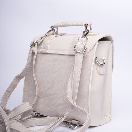 Bolso tipo morral blanco pequeño