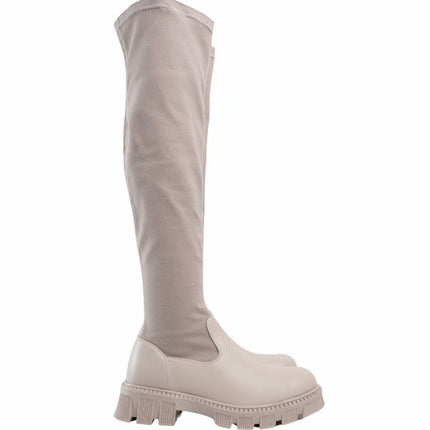 Bota larga beige nobuck