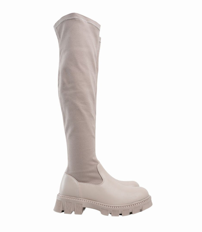 Bota larga beige nobuck