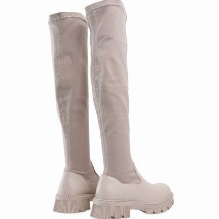Bota larga beige nobuck