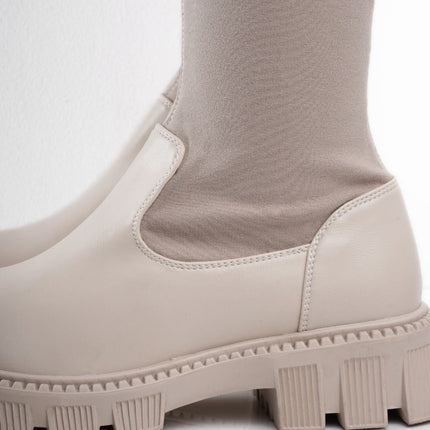 Bota larga beige nobuck