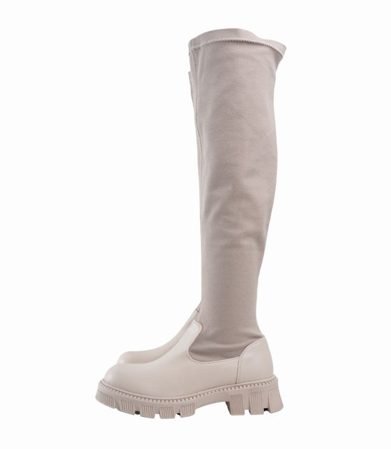 Bota larga beige nobuck