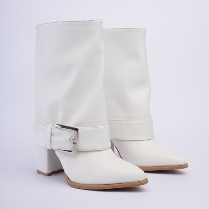 Botas caña media con capa blancas