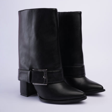 Botas caña media con capa negras