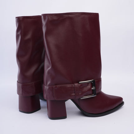 Botas caña media con capa vino