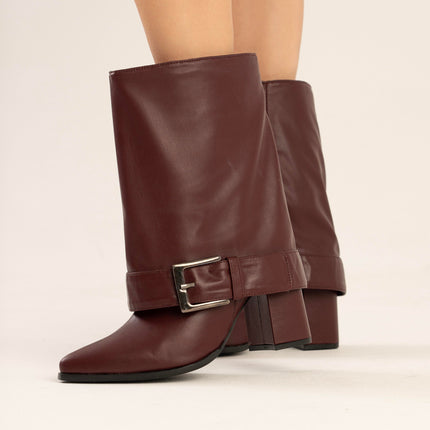 Botas caña media con capa vino