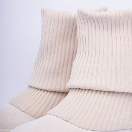 Botas tipo media beige con plataforma